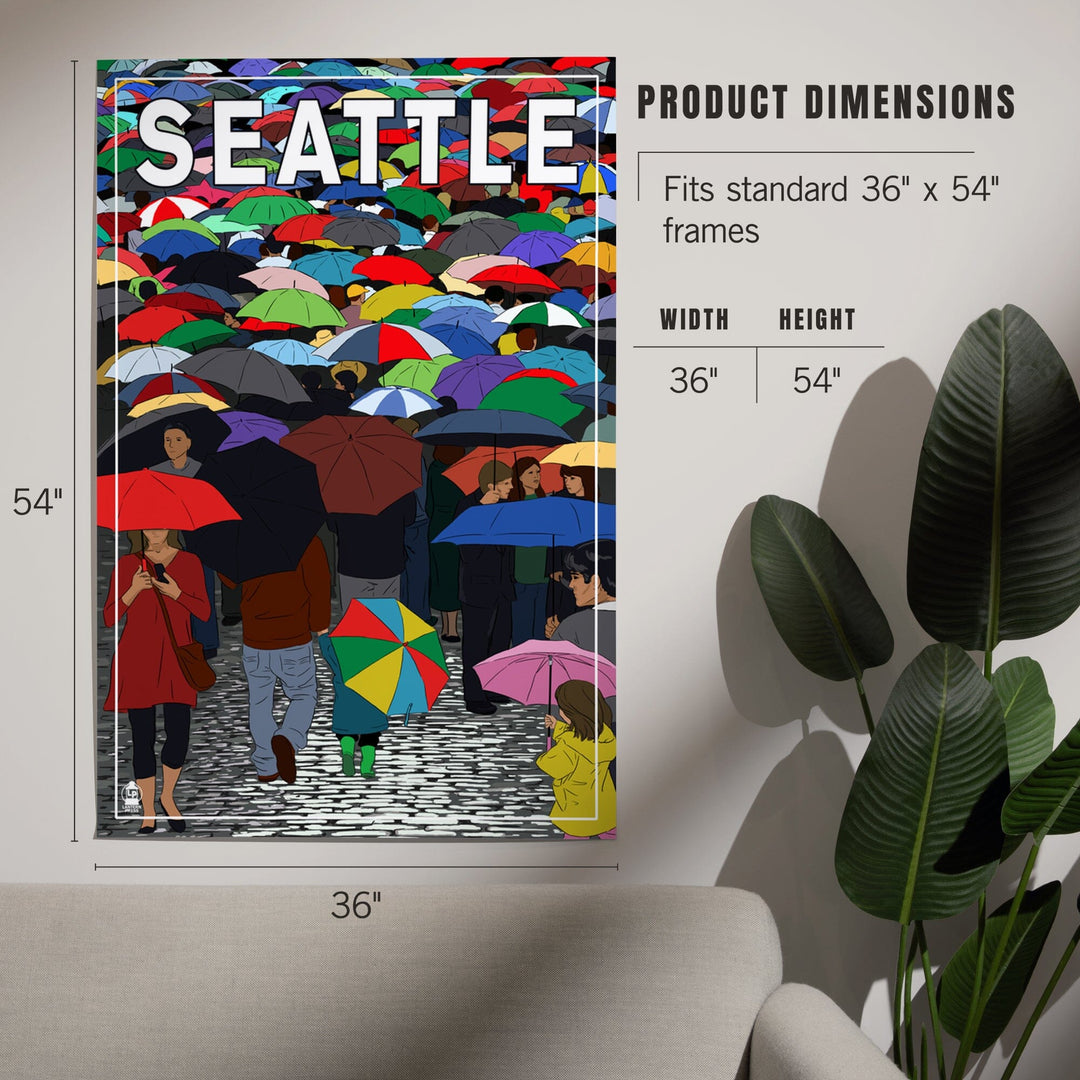Seattle, Washington, Umbrellas, Art & Giclee Prints Art Lantern Press