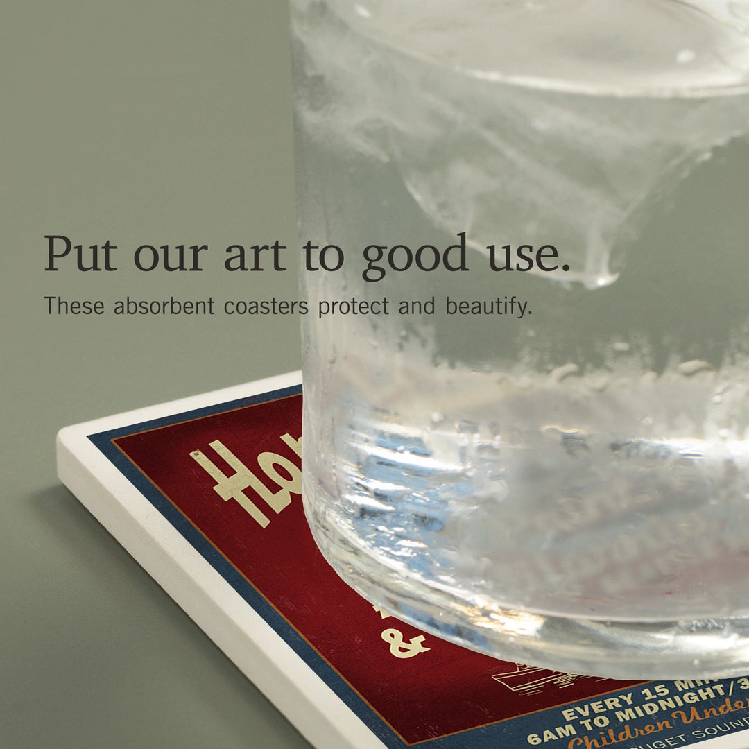 Seattle, Washington, West Seattle Streetcar Vintage Sign, Coasters Coasters Lantern Press