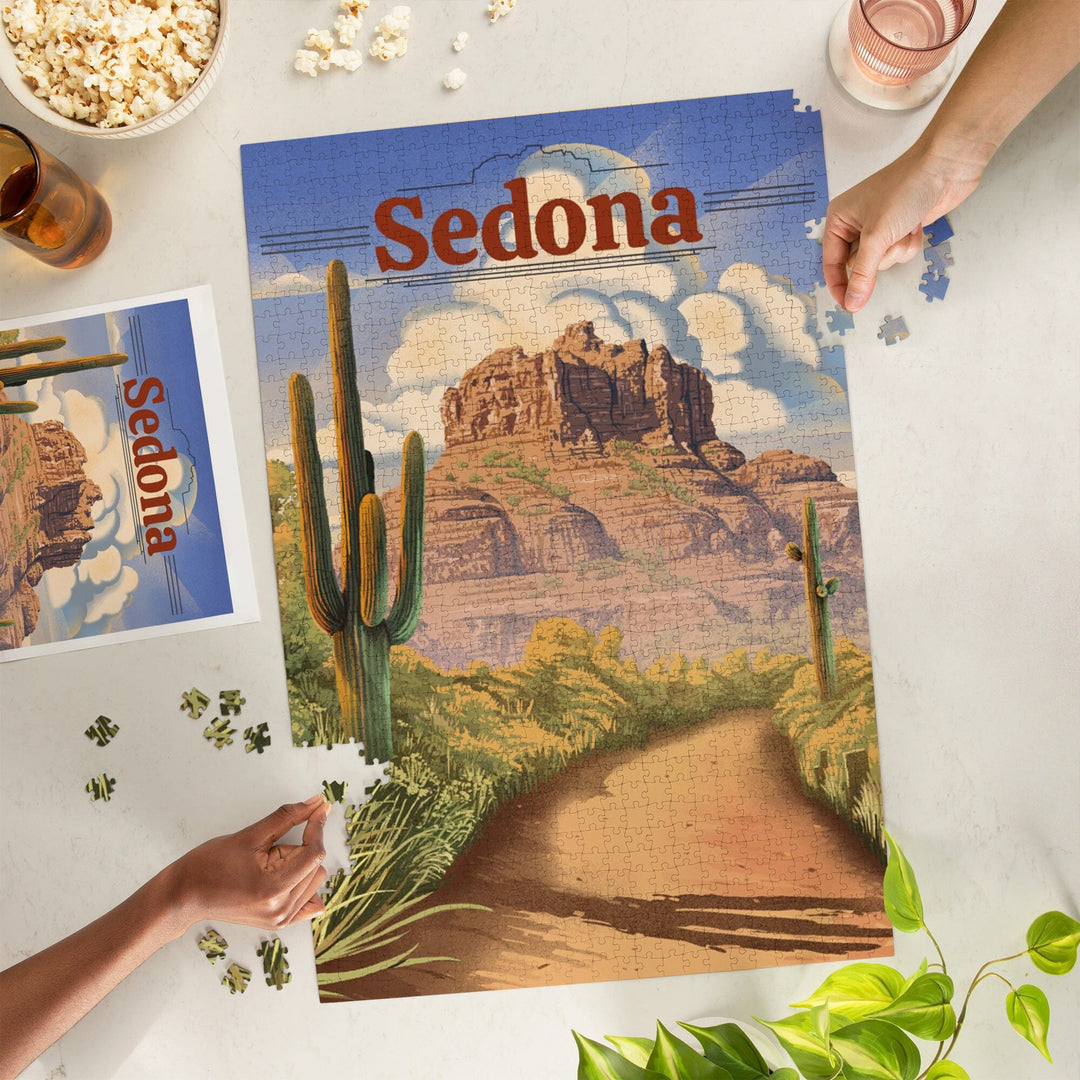 Sedona, Arizona, Bell Rock Lithograph, Jigsaw Puzzle Puzzle Lantern Press