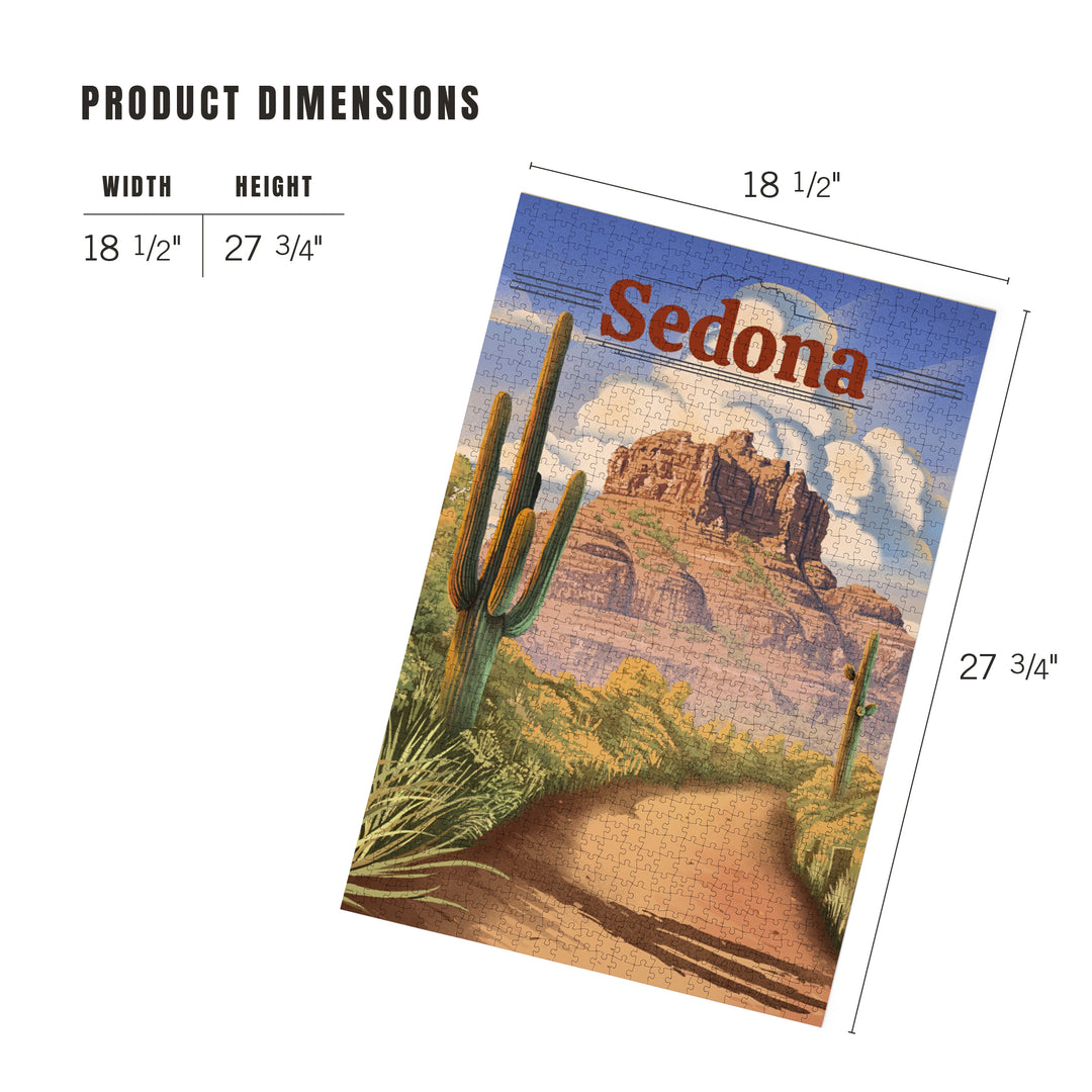 Sedona, Arizona, Bell Rock Lithograph, Jigsaw Puzzle Puzzle Lantern Press