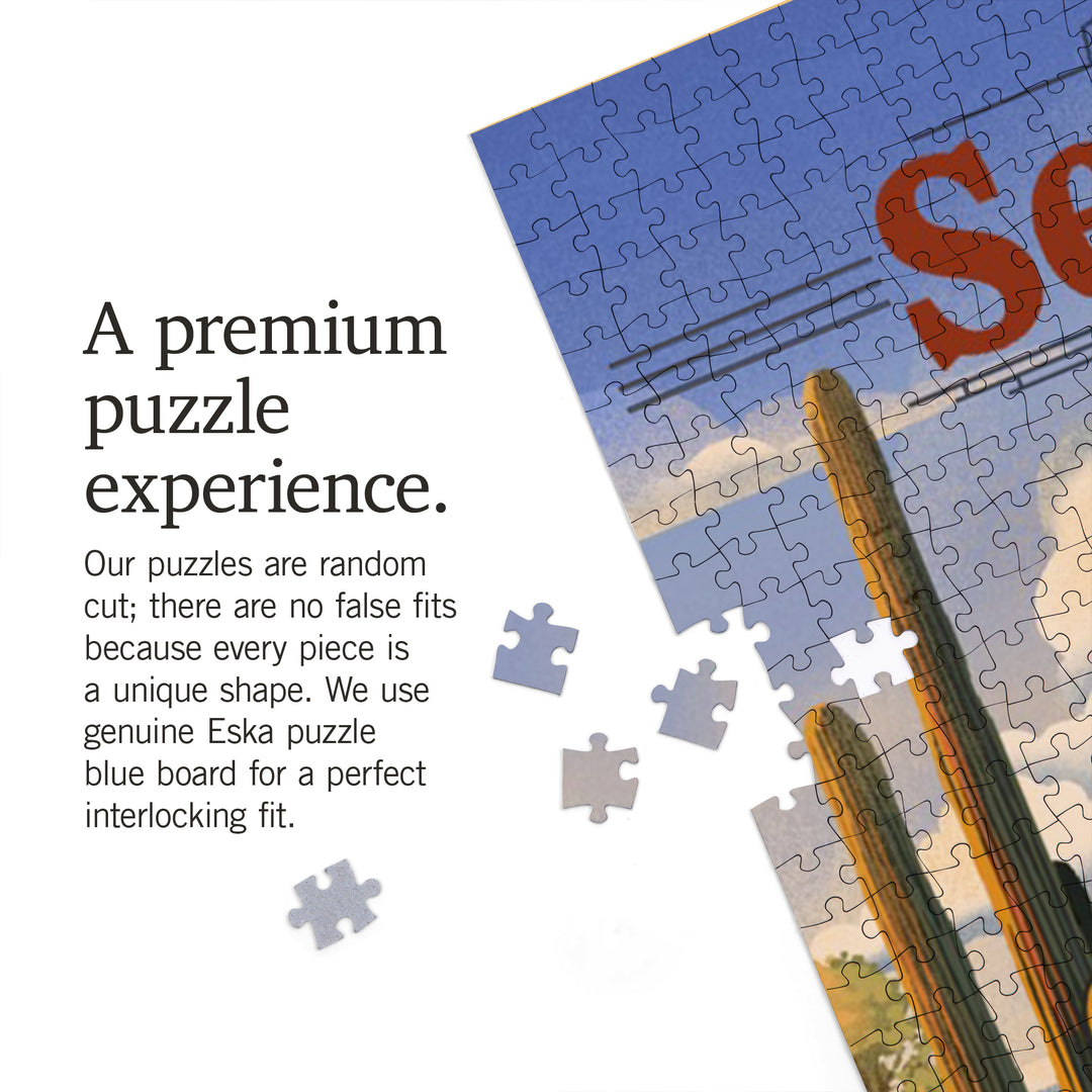 Sedona, Arizona, Bell Rock Lithograph, Jigsaw Puzzle Puzzle Lantern Press