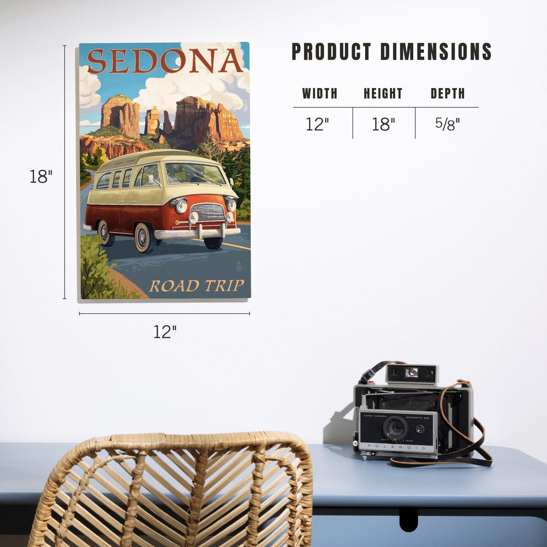 Sedona, Arizona, Camper Van, Lantern Press Artwork, Wood Signs and Postcards Wood Lantern Press