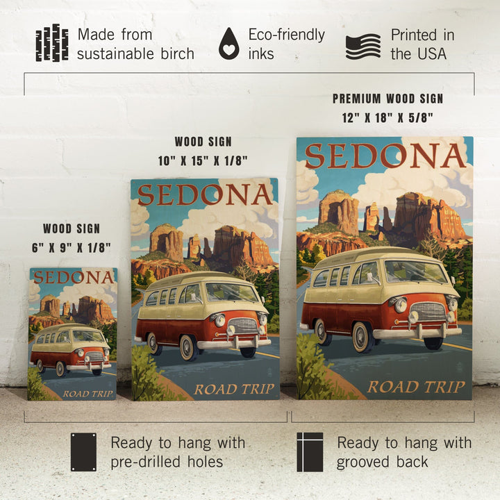 Sedona, Arizona, Camper Van, Lantern Press Artwork, Wood Signs and Postcards Wood Lantern Press