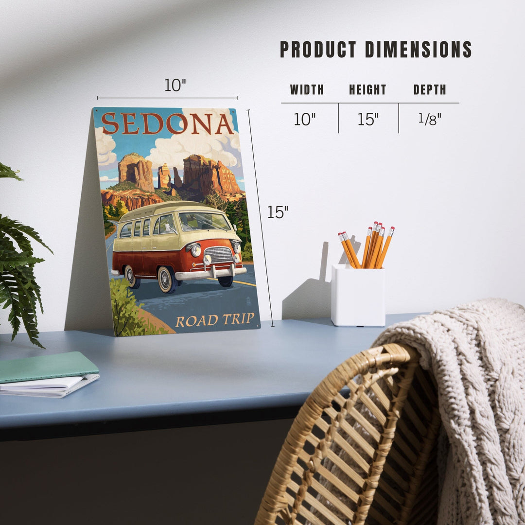 Sedona, Arizona, Camper Van, Lantern Press Artwork, Wood Signs and Postcards Wood Lantern Press