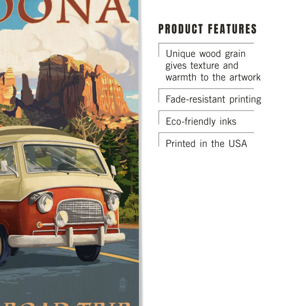 Sedona, Arizona, Camper Van, Lantern Press Artwork, Wood Signs and Postcards Wood Lantern Press