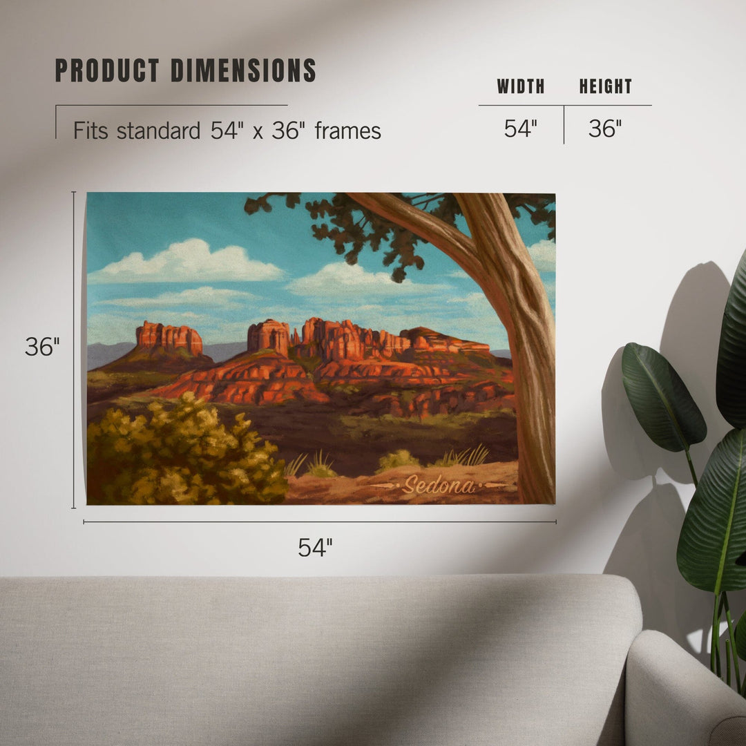 Sedona, Arizona, Canyon with Clouds Oil Painting, Art & Giclee Prints Art Lantern Press