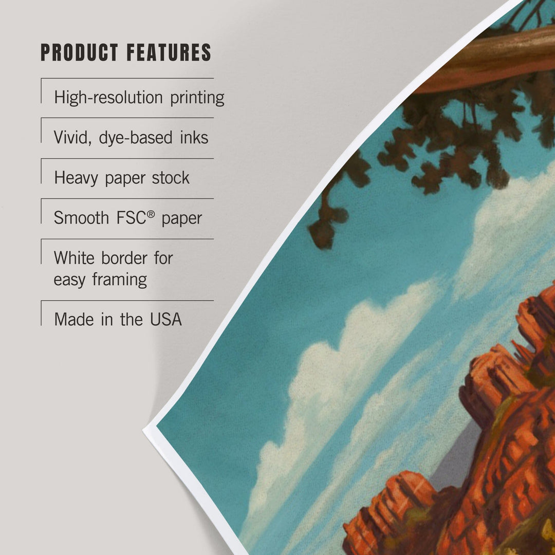 Sedona, Arizona, Canyon with Clouds Oil Painting, Art & Giclee Prints Art Lantern Press