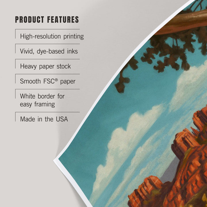 Sedona, Arizona, Canyon with Clouds Oil Painting, Art & Giclee Prints Art Lantern Press