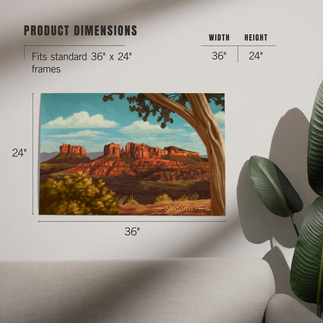Sedona, Arizona, Canyon with Clouds Oil Painting, Art & Giclee Prints Art Lantern Press