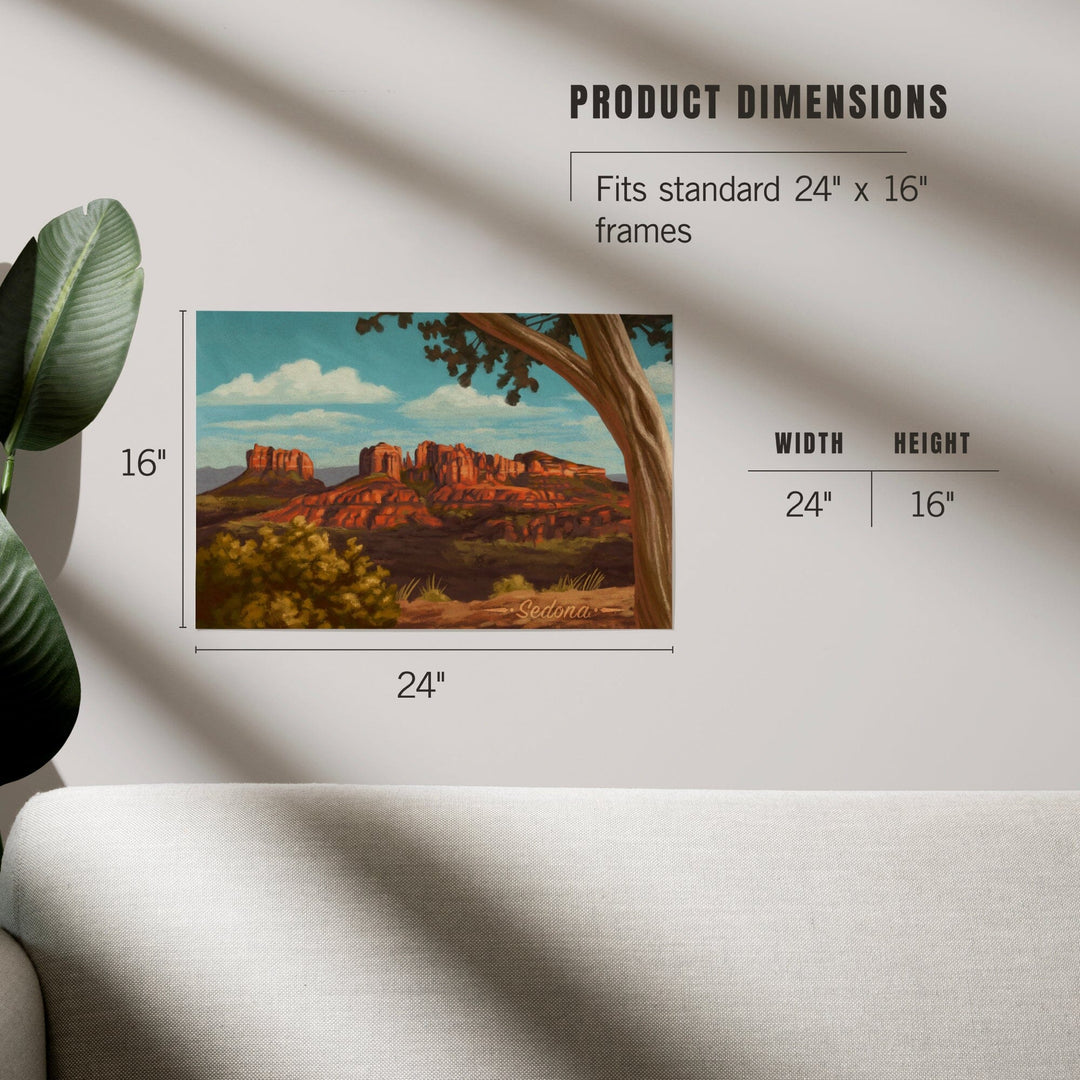 Sedona, Arizona, Canyon with Clouds Oil Painting, Art & Giclee Prints Art Lantern Press