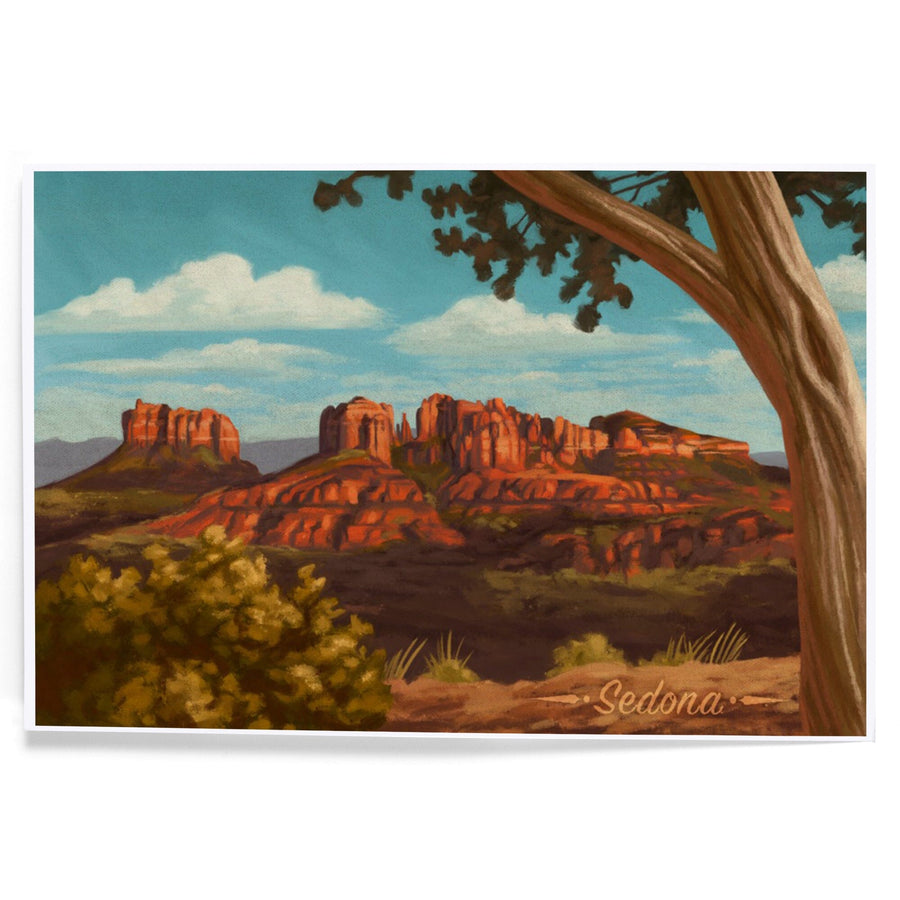 Sedona, Arizona, Canyon with Clouds Oil Painting, Art & Giclee Prints Art Lantern Press