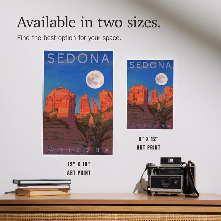 Sedona, Arizona, Cathedral Rock, Moon, Oil Painting, Art & Giclee Prints Art Lantern Press