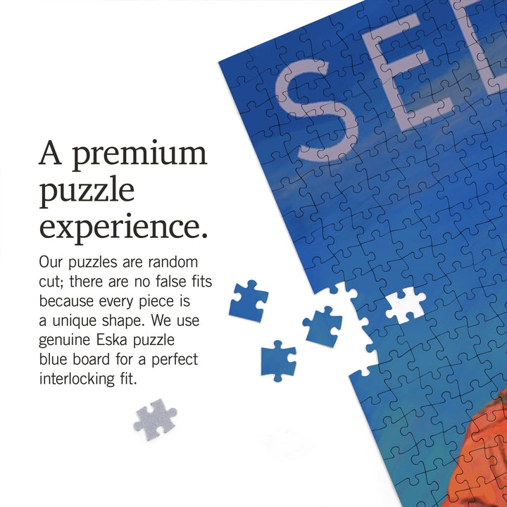 Sedona, Arizona, Cathedral Rock, Moon, Oil Painting, Jigsaw Puzzle Puzzle Lantern Press