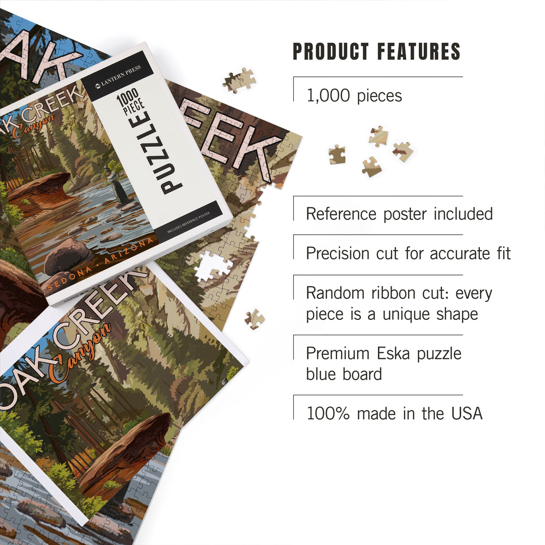 Sedona, Arizona, Oak Creek Canyon, River Rocks, Jigsaw Puzzle Puzzle Lantern Press