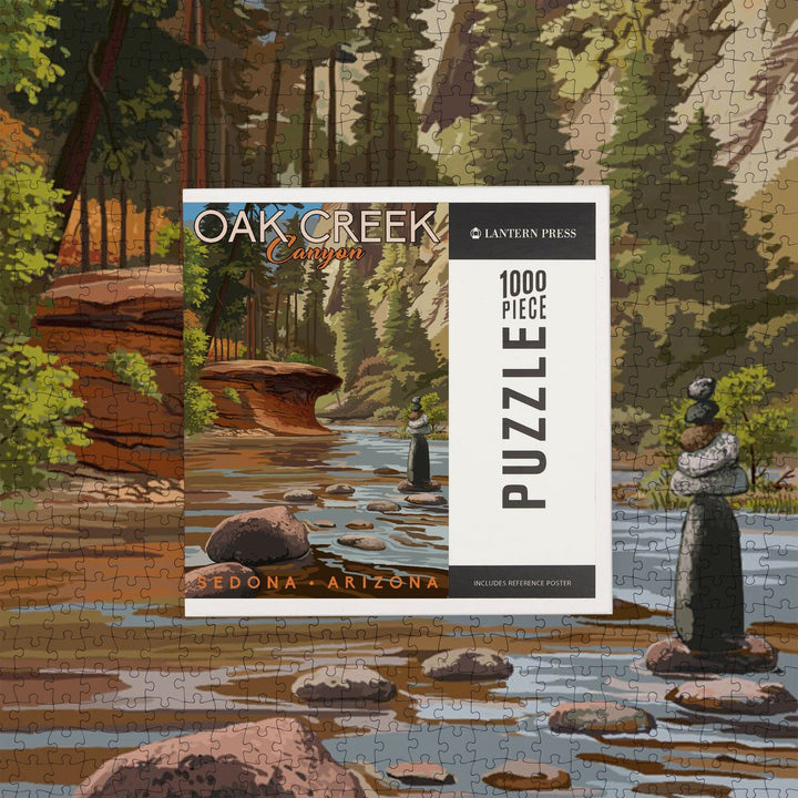 Sedona, Arizona, Oak Creek Canyon, River Rocks, Jigsaw Puzzle Puzzle Lantern Press