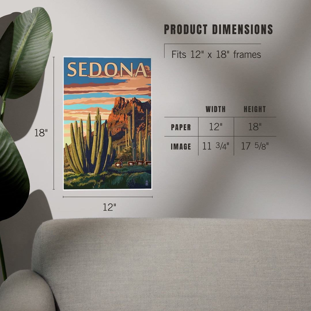 Sedona, Arizona, Organ Pipe Cactus, Art & Giclee Prints Art Lantern Press