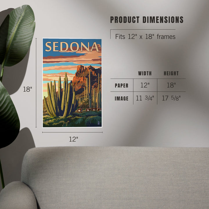 Sedona, Arizona, Organ Pipe Cactus, Art & Giclee Prints Art Lantern Press