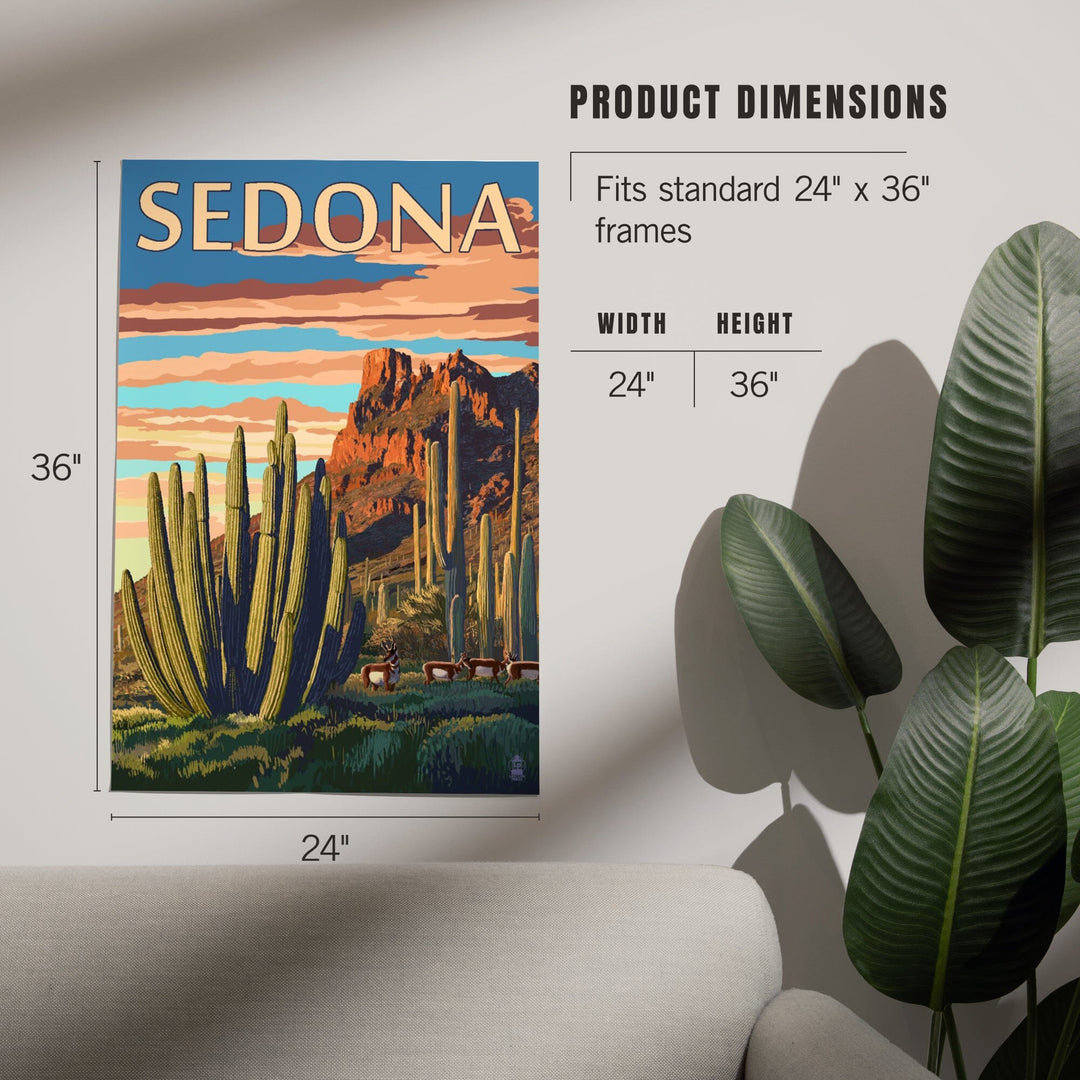 Sedona, Arizona, Organ Pipe Cactus, Art & Giclee Prints Art Lantern Press