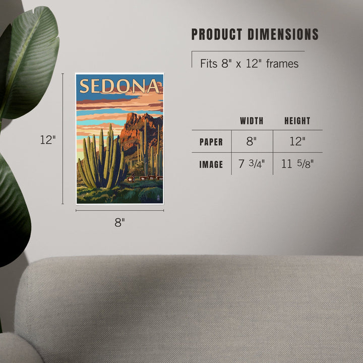 Sedona, Arizona, Organ Pipe Cactus, Art & Giclee Prints Art Lantern Press