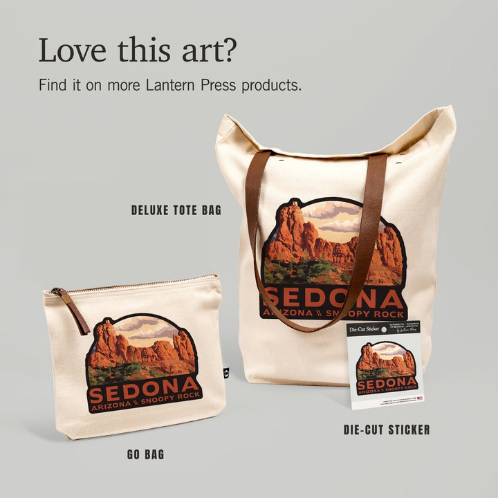 Sedona, Arizona, Snoopy Rock, Contour, Lantern Press Artwork, Vinyl Sticker Sticker Lantern Press