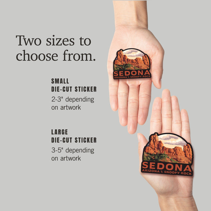 Sedona, Arizona, Snoopy Rock, Contour, Lantern Press Artwork, Vinyl Sticker Sticker Lantern Press