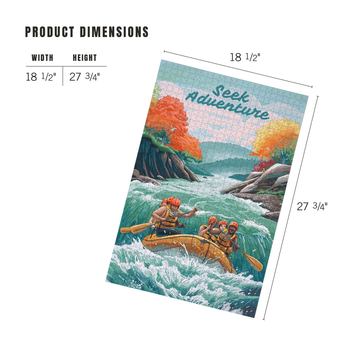 Seek Adventure, River Rafting, Jigsaw Puzzle Puzzle Lantern Press
