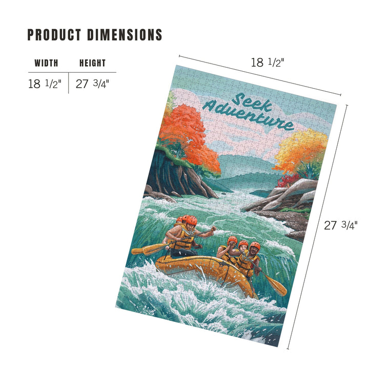 Seek Adventure, River Rafting, Jigsaw Puzzle Puzzle Lantern Press
