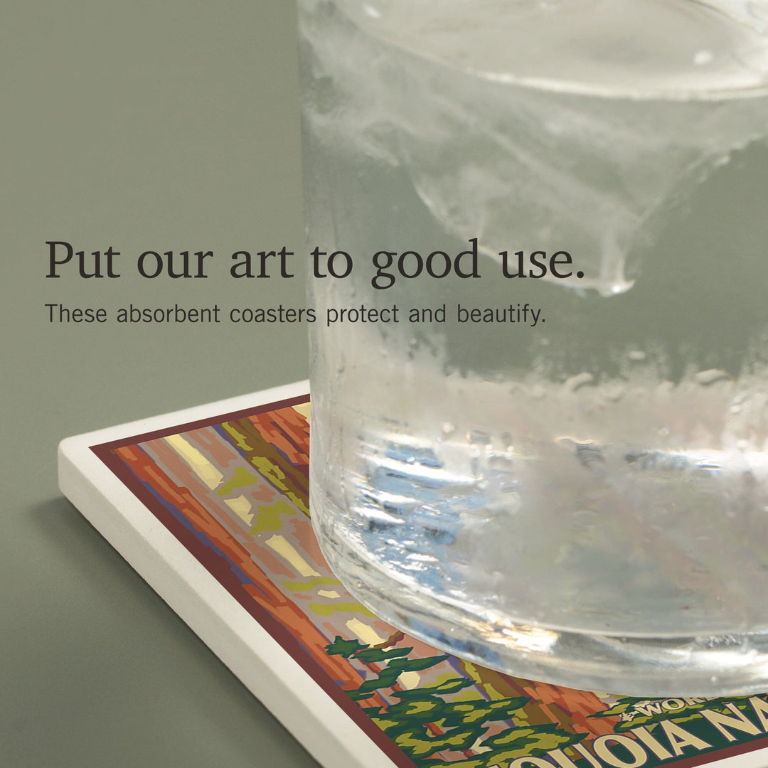 Sequoia National Forest, California, Redwood Trees, Coasters Coasters Lantern Press