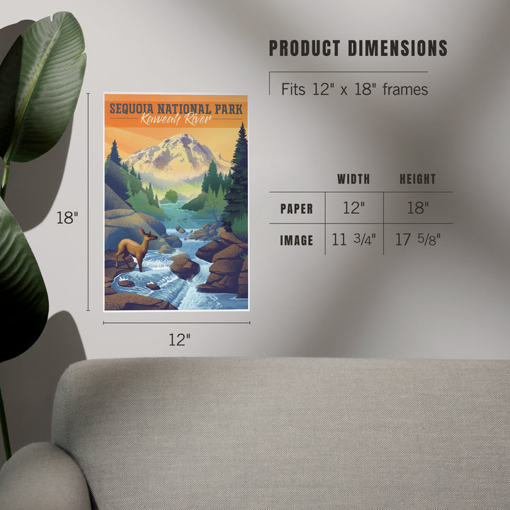 Sequoia National Park, California, Kaweah River, Lithograph, Art & Giclee Prints Art Lantern Press