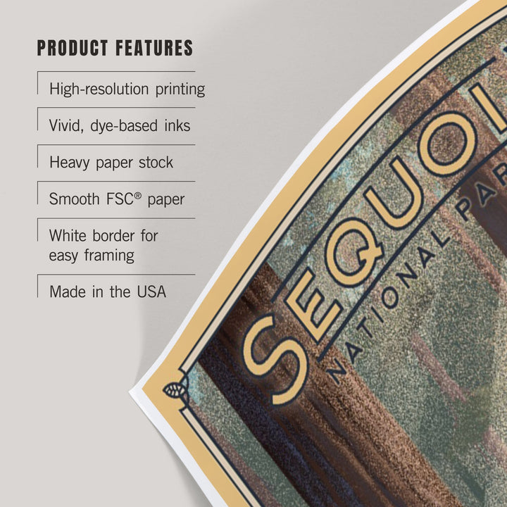 Sequoia National Park, California, Lithograph, Art & Giclee Prints Art Lantern Press
