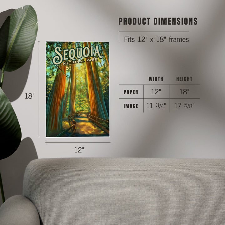 Sequoia National Park, California, Oil Painting, Art & Giclee Prints Art Lantern Press