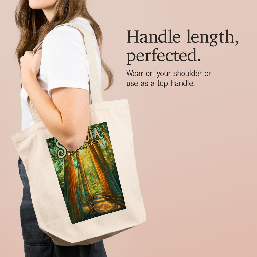 Sequoia National Park, California, Oil Painting, Tote Bag Totes Lantern Press