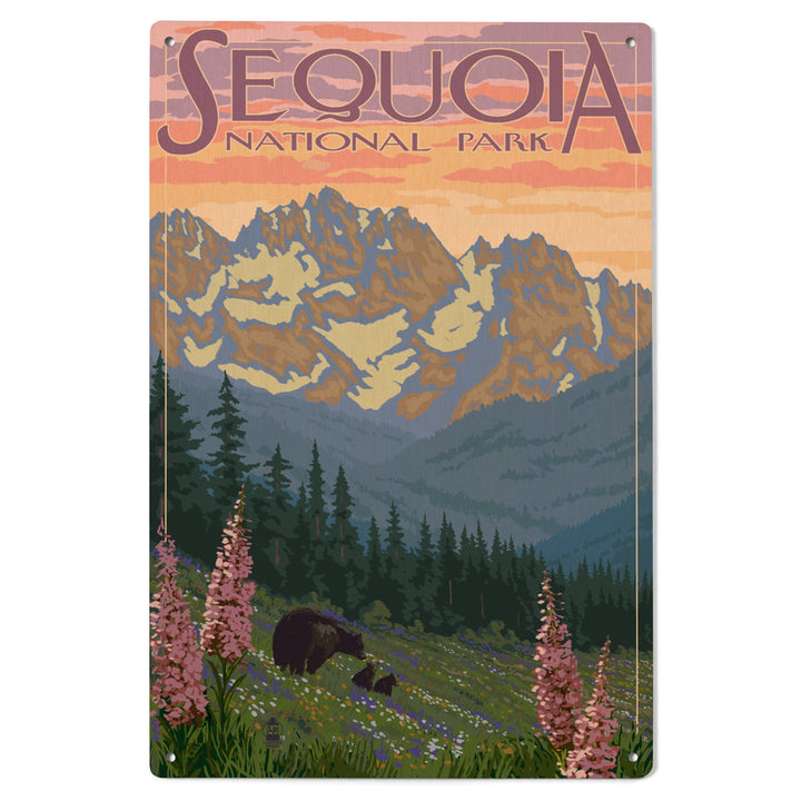 Sequoia National Park, California, Spring Flowers, Lantern Press Artwork, Wood Signs and Postcards Wood Lantern Press
