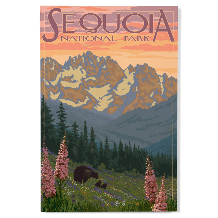 Sequoia National Park, California, Spring Flowers, Lantern Press Artwork, Wood Signs and Postcards Wood Lantern Press