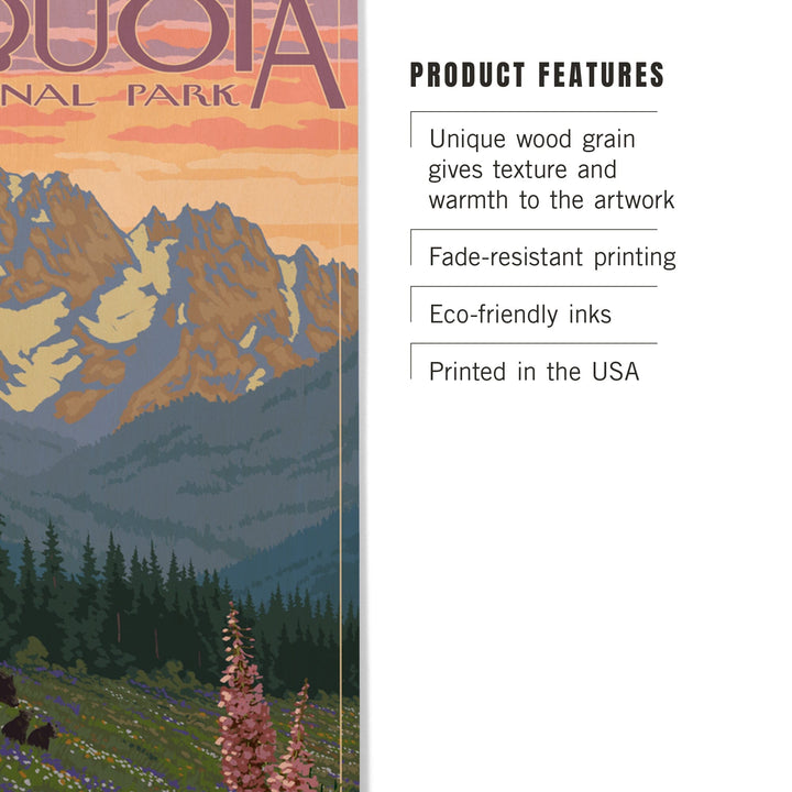Sequoia National Park, California, Spring Flowers, Lantern Press Artwork, Wood Signs and Postcards Wood Lantern Press