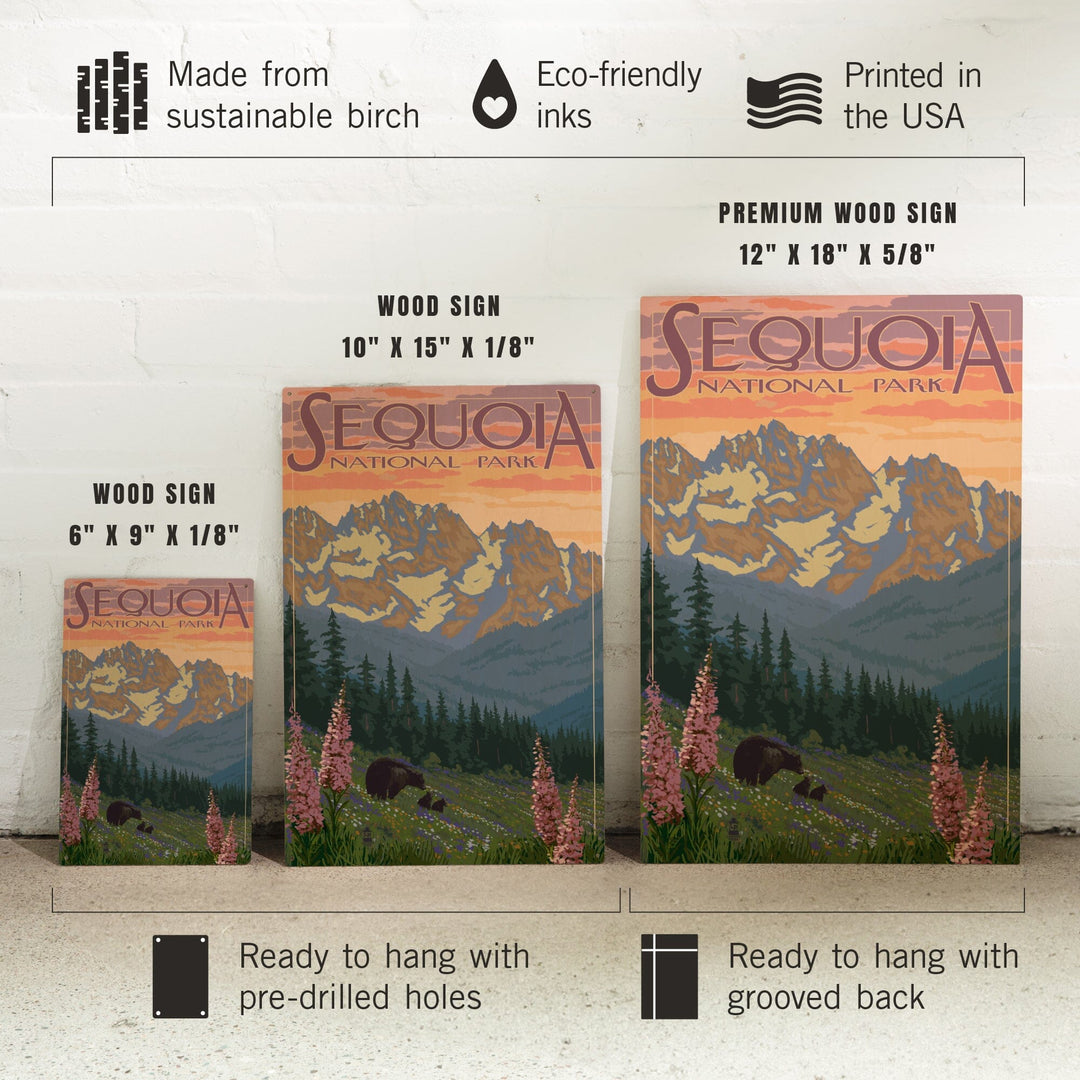 Sequoia National Park, California, Spring Flowers, Lantern Press Artwork, Wood Signs and Postcards Wood Lantern Press