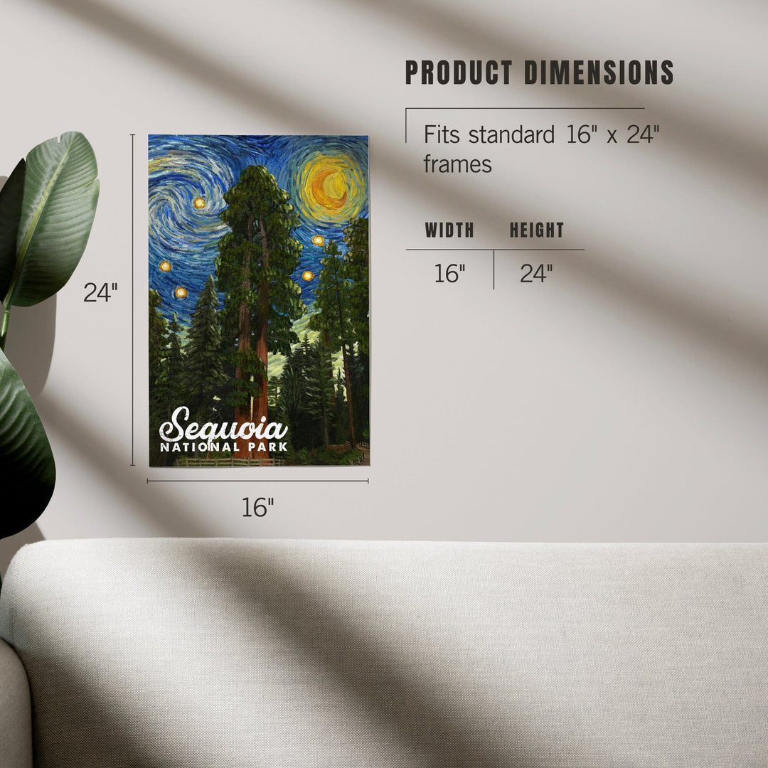 Sequoia National Park, California, Starry Night National Park Series, Art & Giclee Prints Art Lantern Press