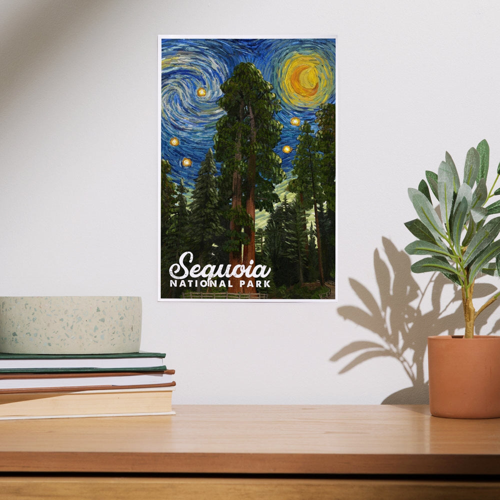 Sequoia National Park, California, Starry Night National Park Series, Art & Giclee Prints Art Lantern Press