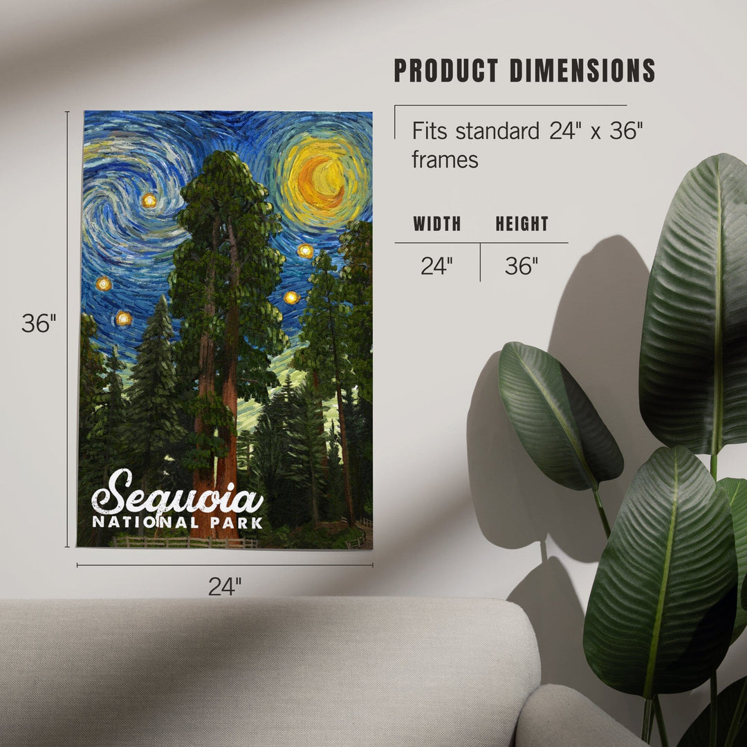 Sequoia National Park, California, Starry Night National Park Series, Art & Giclee Prints Art Lantern Press