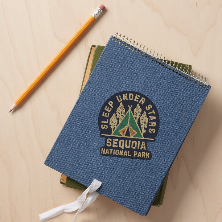 Sequoia National Park, Sleep Under the Stars, Contour, Lantern Press Artwork, Vinyl Sticker Sticker Lantern Press