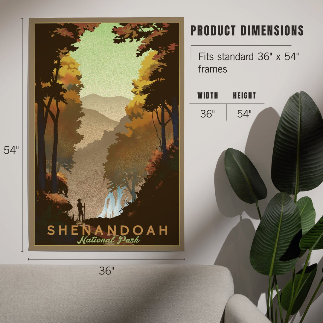 Shenandoah National Park, Falls, Lithograph, Art & Giclee Prints Art Lantern Press