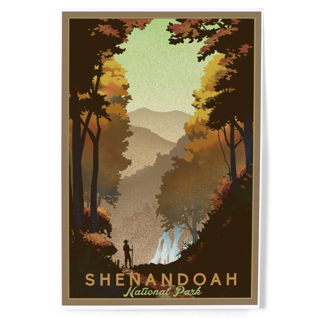 Shenandoah National Park, Falls, Lithograph, Art & Giclee Prints Art Lantern Press