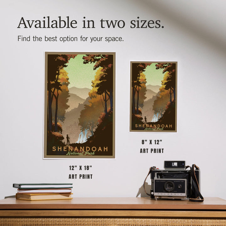 Shenandoah National Park, Falls, Lithograph, Art & Giclee Prints Art Lantern Press