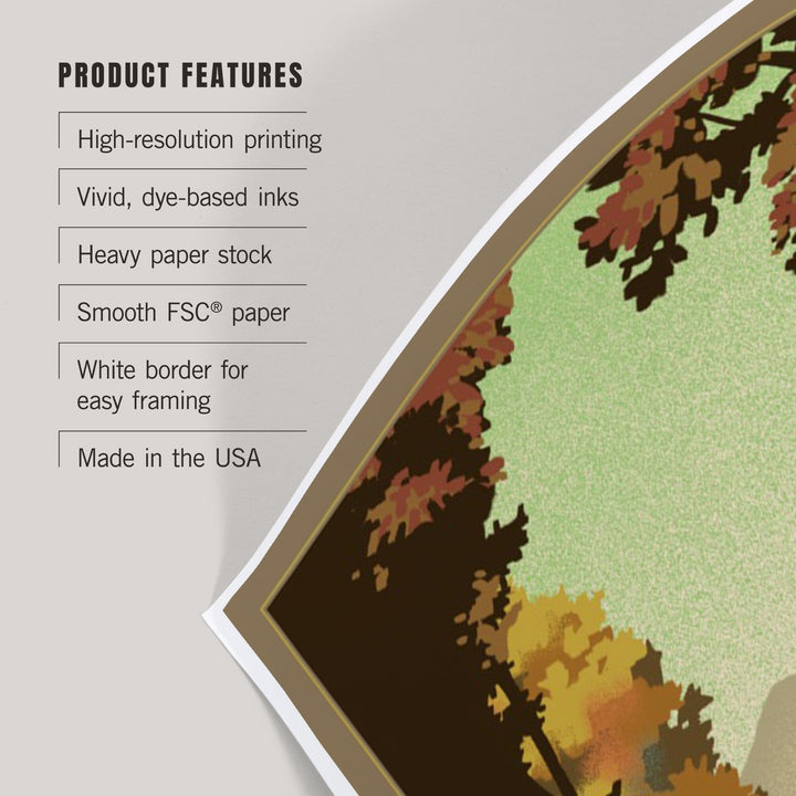 Shenandoah National Park, Falls, Lithograph, Art & Giclee Prints Art Lantern Press