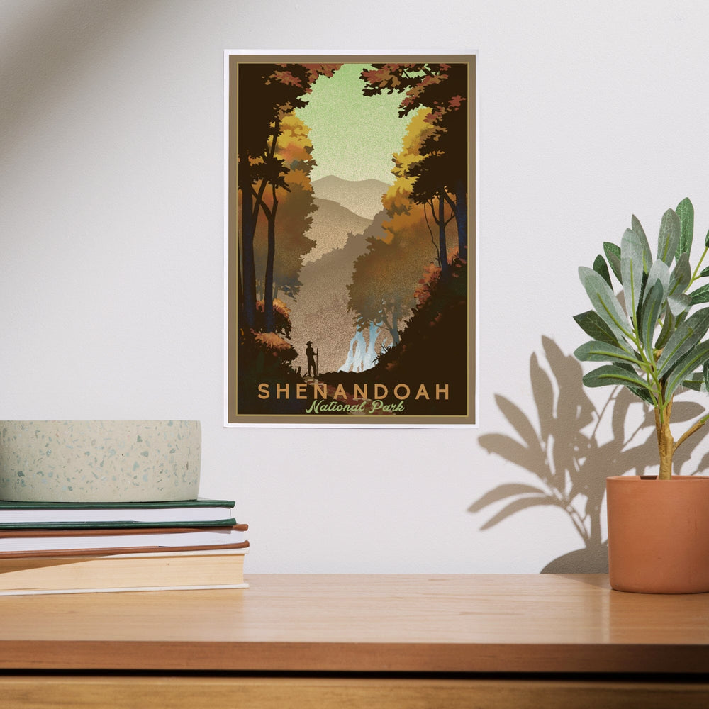 Shenandoah National Park, Falls, Lithograph, Art & Giclee Prints Art Lantern Press