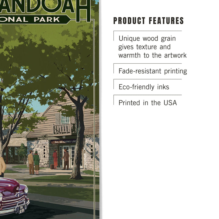 Shenandoah National Park, Virginia, Big Meadows Lodge, Wood Signs and Postcards Wood Lantern Press