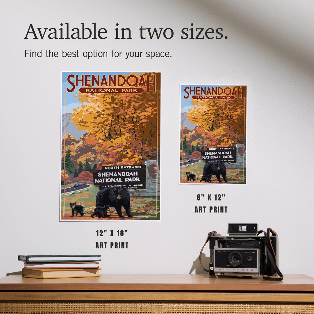 Shenandoah National Park, Virginia, Black Bear and Cubs at Entrance, Art & Giclee Prints Art Lantern Press