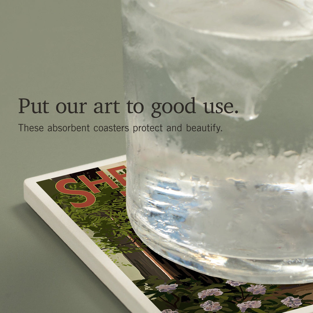 Shenandoah National Park, Virginia, Deer and Fawns, Coasters Coasters Lantern Press