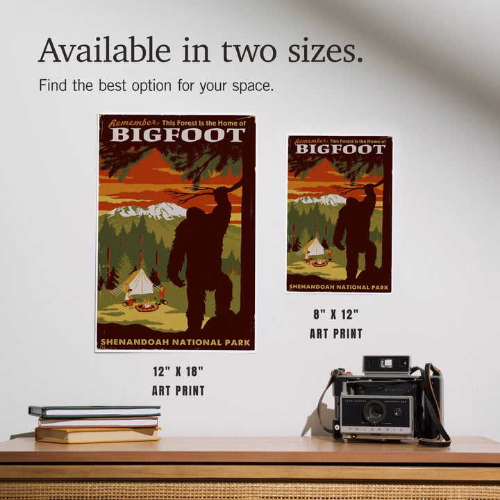 Shenandoah National Park, Virginia, Home of Bigfoot, Art & Giclee Prints Art Lantern Press