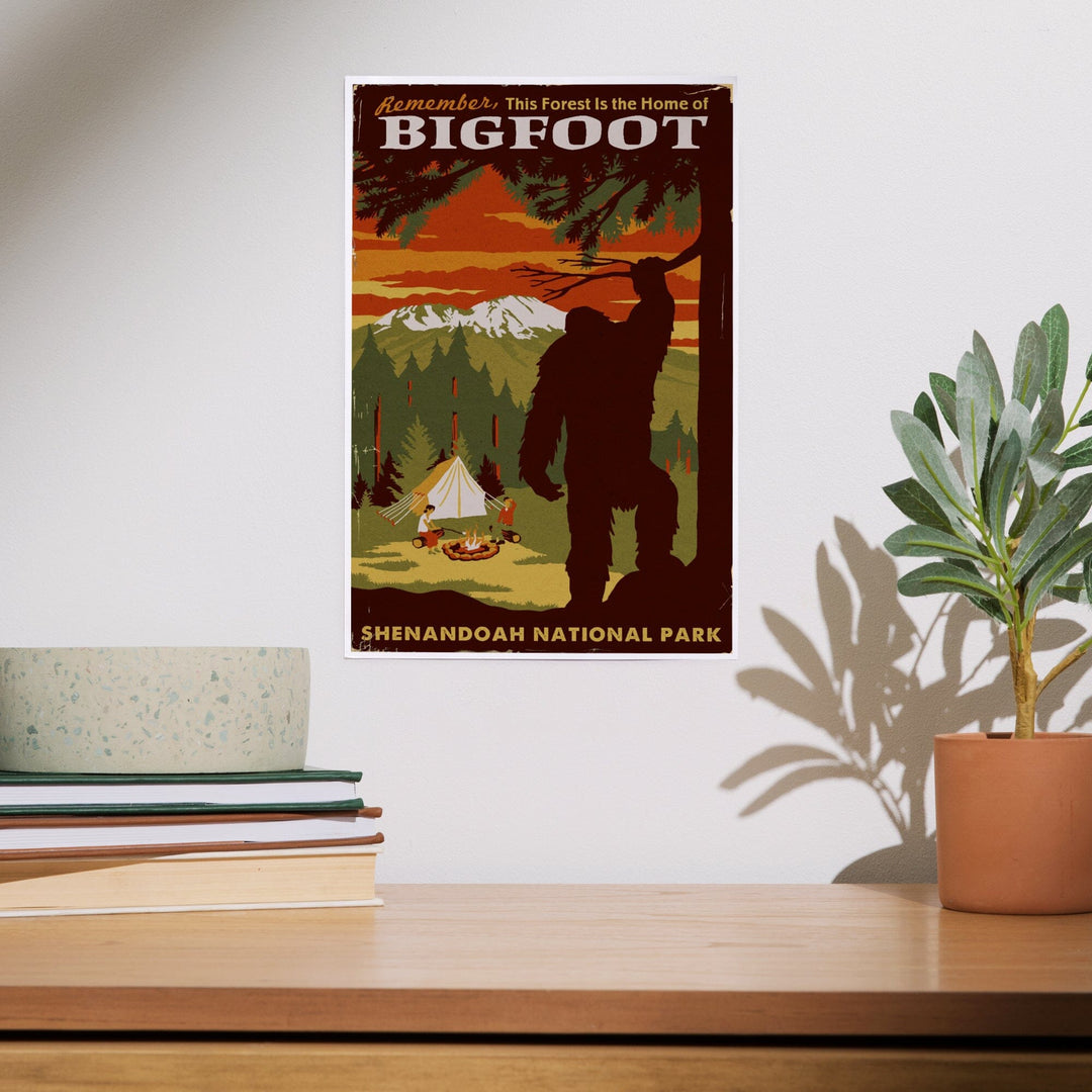 Shenandoah National Park, Virginia, Home of Bigfoot, Art & Giclee Prints Art Lantern Press